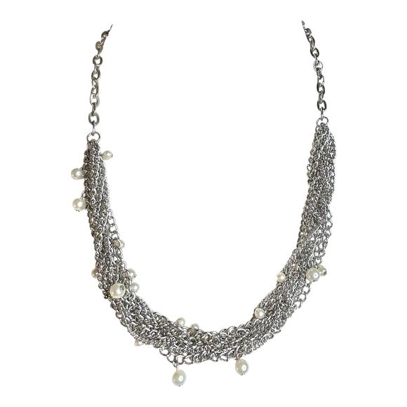 Simply Vera New with tags Twisted Chains Faux Pearls Accents Necklace - Picture 1 of 5